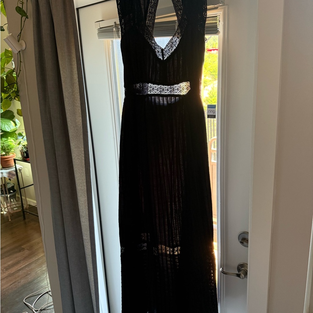 Free People Black Lace Maxi Dress